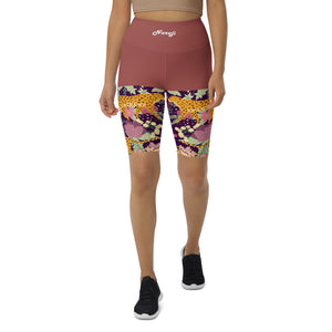 Women's African Cheetah Print Biker Shorts