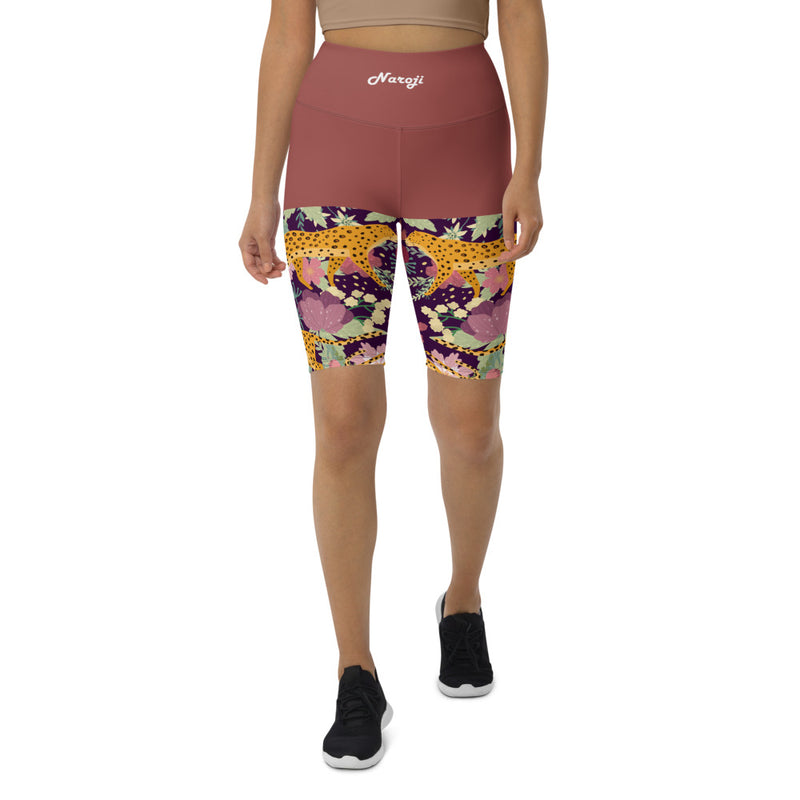 Women's African Cheetah Print Biker Shorts