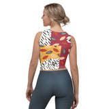 Women's African Print Patchwork Fitted Crop Top