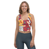 Women's African Print Patchwork Fitted Crop Top