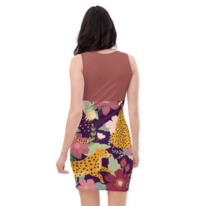 Women's African Cheetah Print Bodycon Dress
