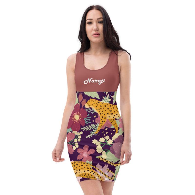 Women's African Cheetah Print Bodycon Dress