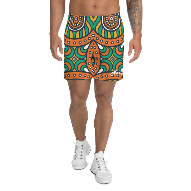 Men's African Print Athletic Long Shorts
