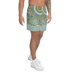 Men's African Print 'NE'  Athletic Long Shorts
