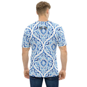 Blue Ornate Print T-shirt