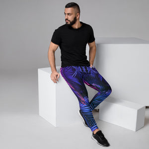 Purple Leaf Print Joggers