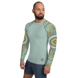 Men's African Arm Print 'NE' Long Sleeve Rash Guard Top