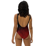 Women's Black and Red 'Strength of a Lion' One-Piece Swimsuit