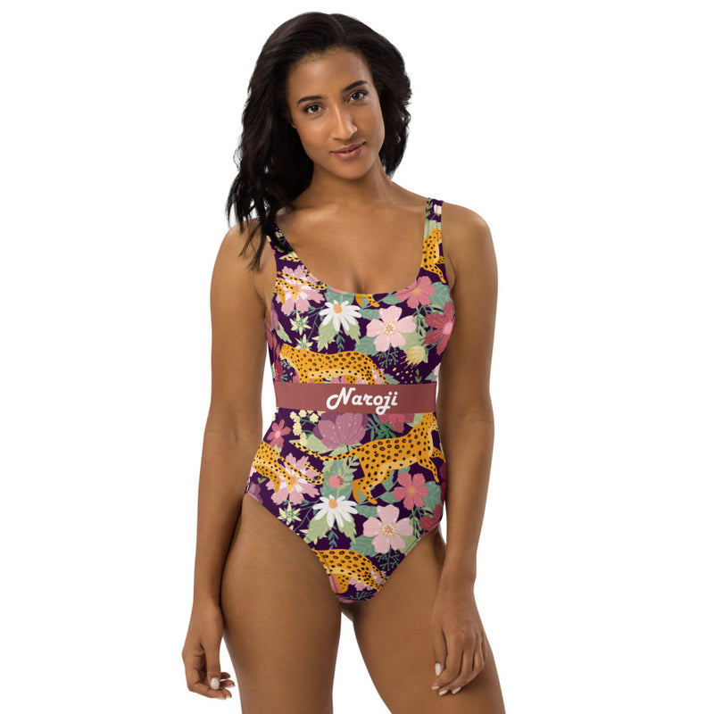 Women's African Cheetah Print One-Piece Swimsuit
