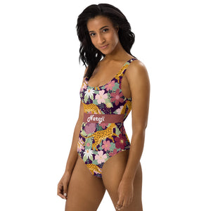 Women's African Cheetah Print One-Piece Swimsuit