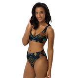 Women's African Print Recycled High-Waisted Bikini