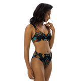 Women's African Print Recycled High-Waisted Bikini