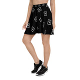 Women's Multi Print 'NE' Black Skater Skirt