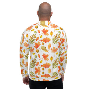 Autumn Leaf Print Men's Bomber Jacket