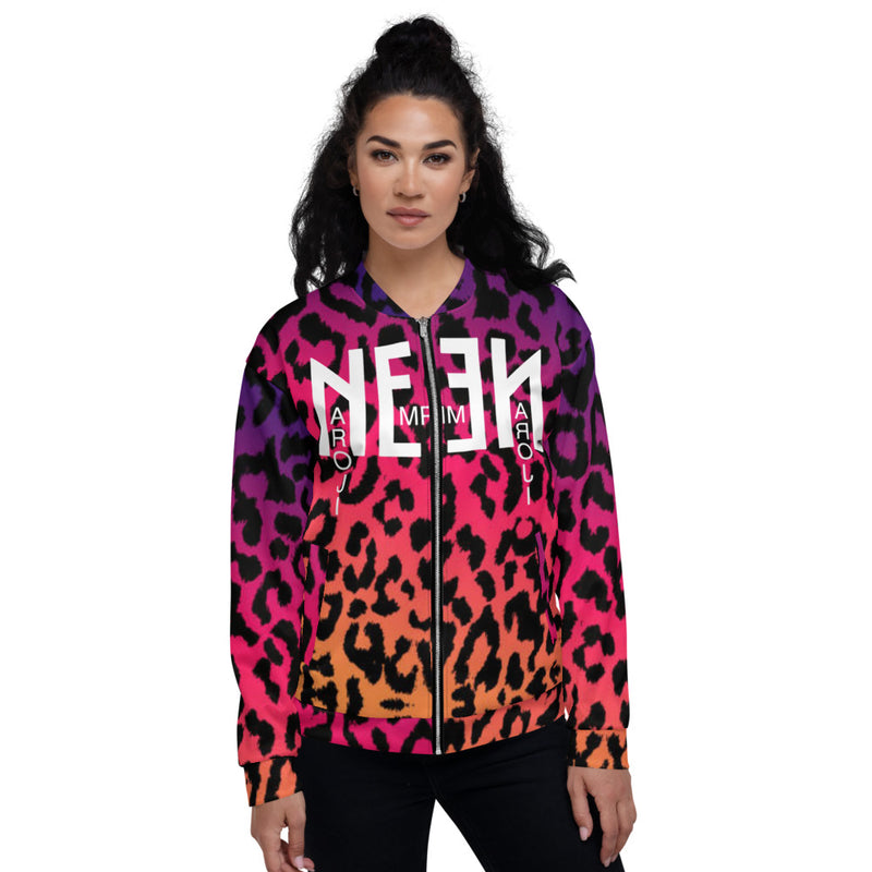 Women's Multi Leopard Print Bomber Jacket