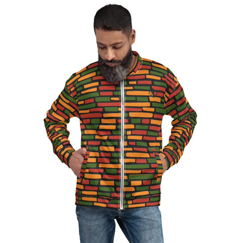 Brick Print Bomber Jacket