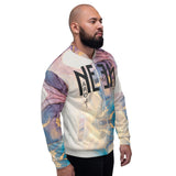 Men's Marble Print Bomber Jacket