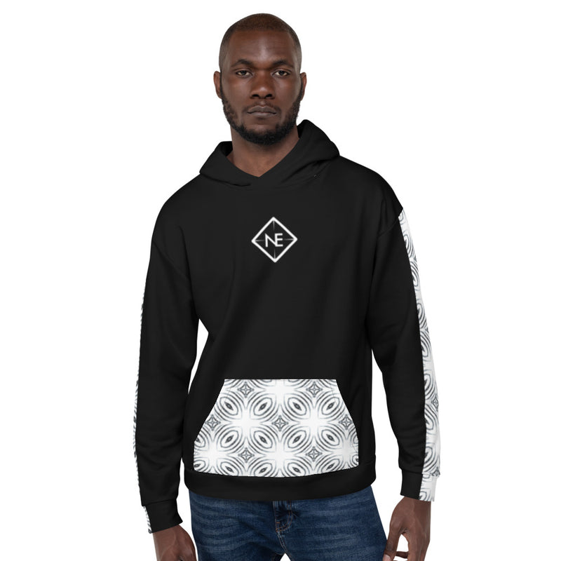 Men's N.E Aztec Print Black Hoodie