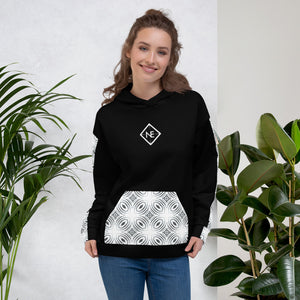 Women's N.E Aztec Print Black Hoodie