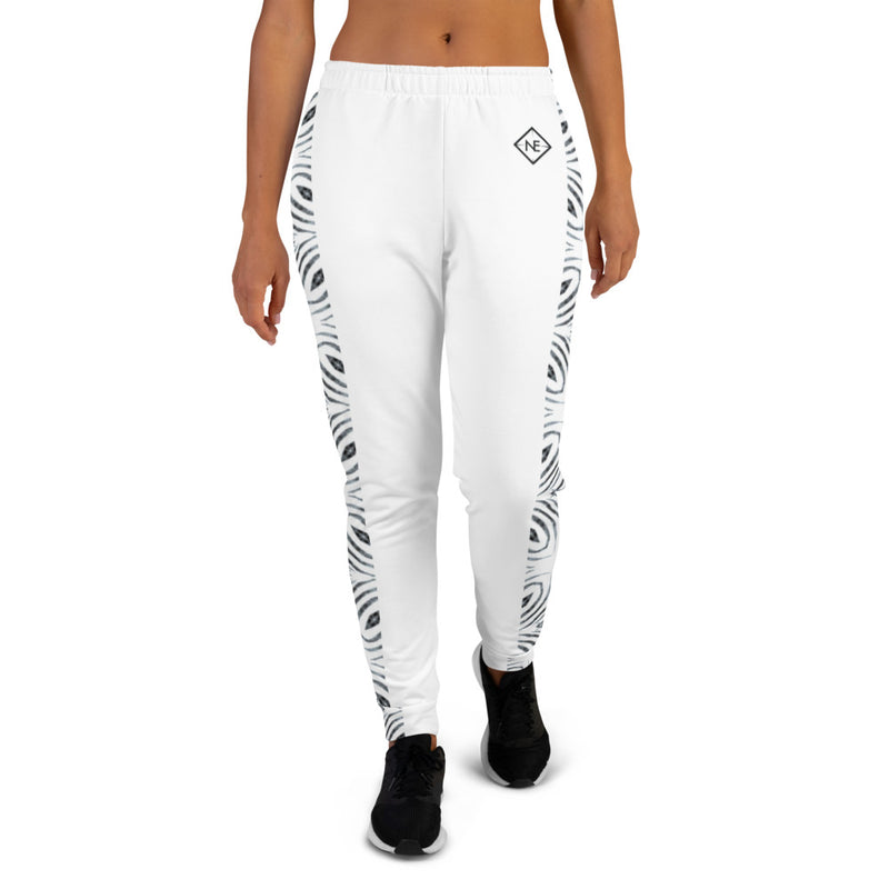 Women's N.E Aztec Print White Joggers