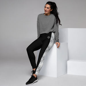 Women's N.E Aztec Print Black Joggers