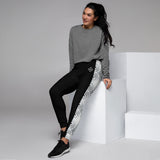 Women's N.E Aztec Print Black Joggers