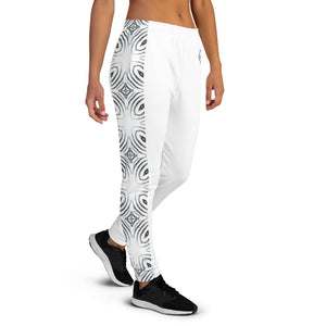 Women's N.E Aztec Print White Joggers
