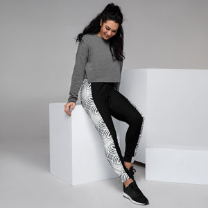 Women's N.E Aztec Print Black Joggers