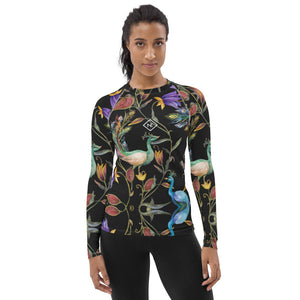 Women's Peacock Feather Print Rash Guard