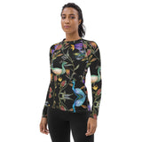 Women's Peacock Feather Print Rash Guard