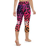 Women's Multi Leopard Print Capri Leggings