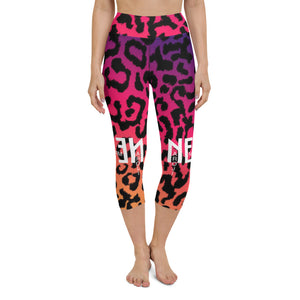 Women's Multi Leopard Print Capri Leggings