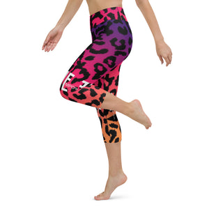 Women's Multi Leopard Print Capri Leggings