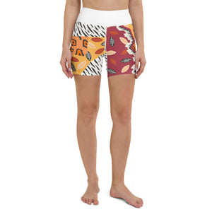 Women's African Print Patchwork Yoga Shorts