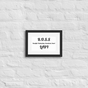 BOSS LADY Matte Paper Framed Poster With Mat