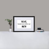 REAL MEN Matte Paper Framed Poster With Mat