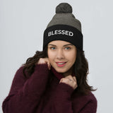 'BLESSED' Pom-Pom Beanie