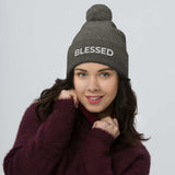 'BLESSED' Pom-Pom Beanie