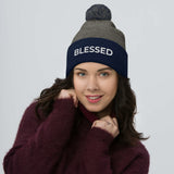 'BLESSED' Pom-Pom Beanie