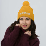 'BLESSED' Pom-Pom Beanie