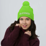 'BLESSED' Pom-Pom Beanie