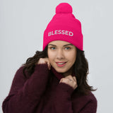 'BLESSED' Pom-Pom Beanie