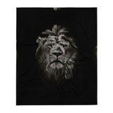 B&W Lion Head Throw Blanket