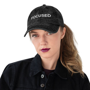'FOCUSED' Vintage Cotton Twill Cap