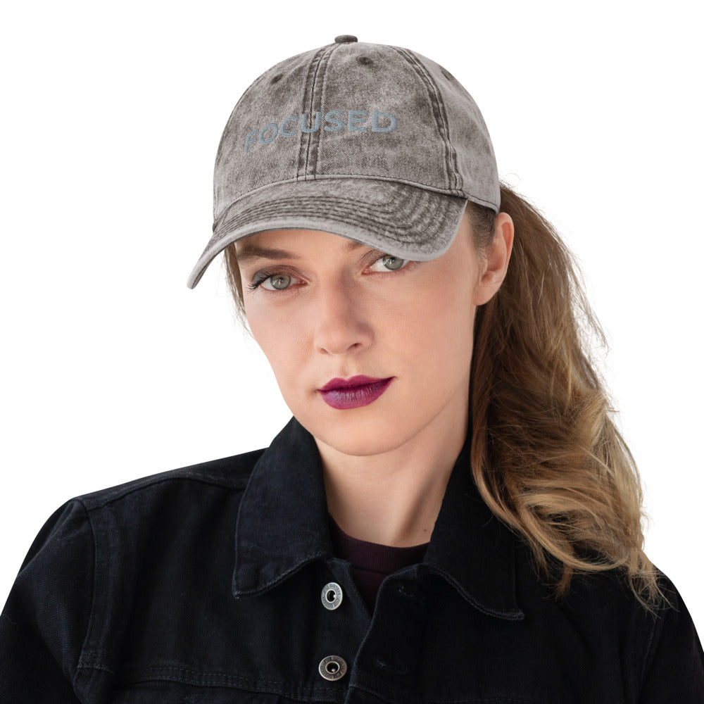 'FOCUSED' Vintage Cotton Twill Cap