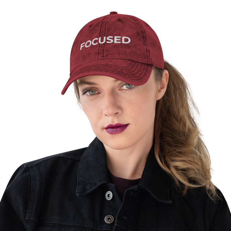 'FOCUSED' Vintage Cotton Twill Cap